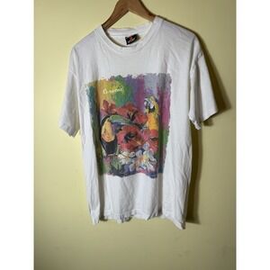 Vintage Single Stitch Curaçao Bird Print T Shirt Large